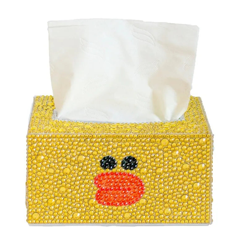 Diy Crystal Creative Duck Cartoon Diamond Painting Dispenser Beads Drill Acrylic Tissue Box