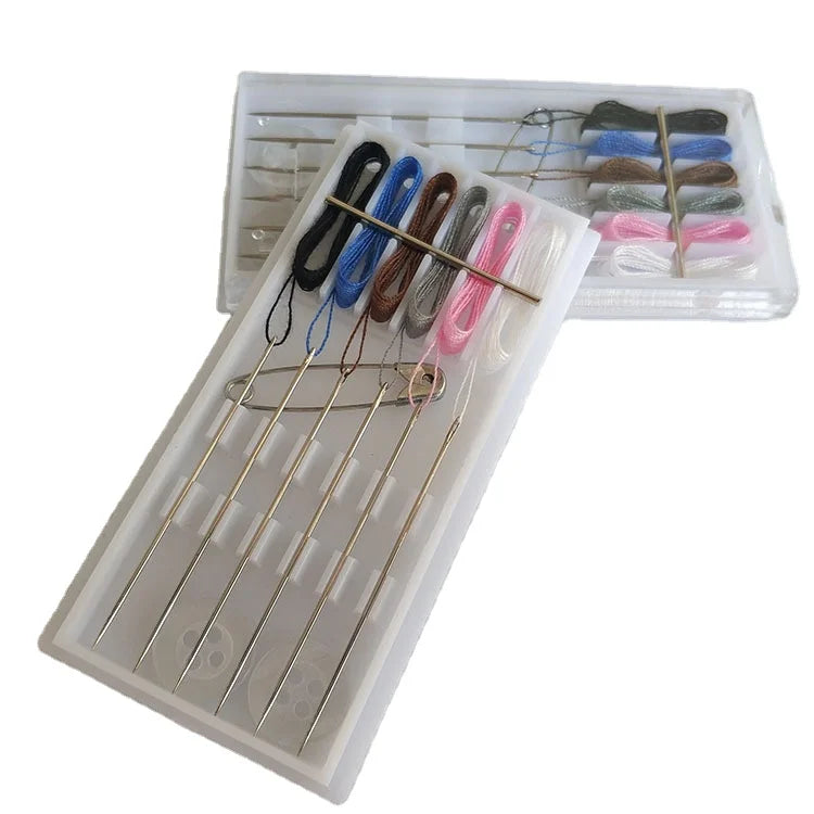Custom Company Logo Mini Sewing Kits with 6 Needles and 6 Threads Plastic Travel Knitting Tools for Hotels Use and Gift