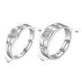 Wholesale Fashion Copper Alloy Open Cuff Zircon Heart and square Wedding Finger Ring Jewelry Male China Manufacturer Supplier