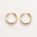 LOZRUNVE 925 Sterling Silver Plain Vintage Minimal Hammered Crushed Statement Medium Hoop Earring
