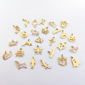 Fashion Real Gold Plated Stainless Steel Hollow Tiger Cute Animals Drifter Charm Necklace For Women Lady Gift