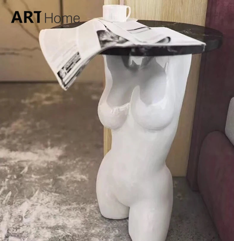Nordic Art Decor Figure Sculpture Tea Cafe Table Personality Sculpture Tray Ornaments