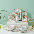 Ceramic Tableware Plate Cute fairy Tale Dinner Dessert Plates Japanese Style  Porcelain Flat Baking Pan with Two Ears