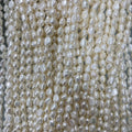 6-7mm Natural White Freshwater Baroque Cultured Pearl Loose Necklace Bracelet Beads Strand Third Party Certified 25g