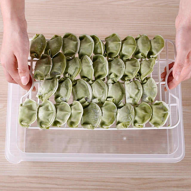 SHIMOYAMA 34*22.5*5cm Dumpling Packaging Box Kitchen Storage Box With Airtight Lid