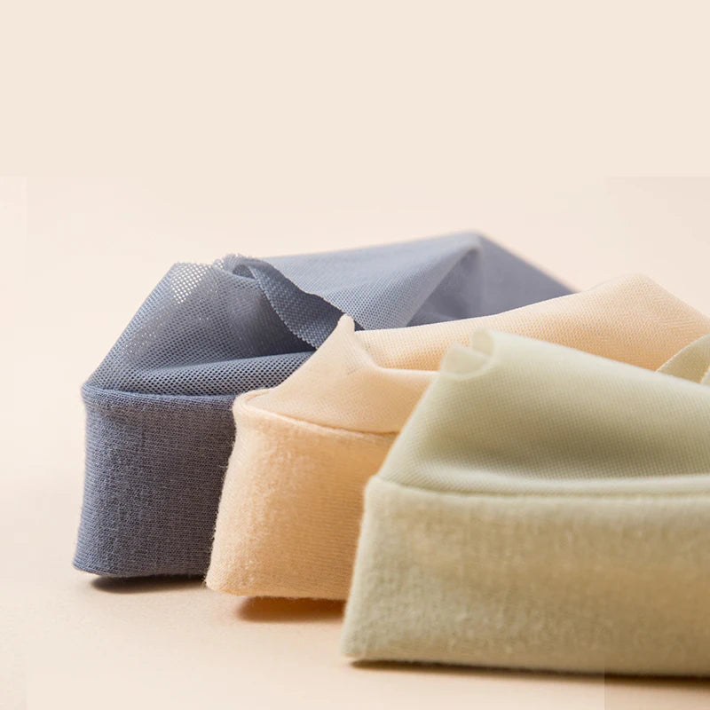 3Pairs/set No Show Ankle Cotton Ultrathin Ice Silk Summer Invisible Sock Comfortable Plain Short  Women Socks