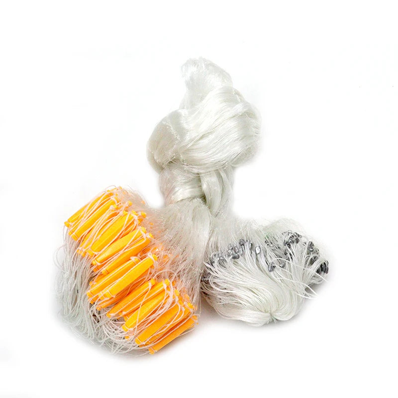 High Quality Three-Layer Nylon Monofilament Fishing Net with Lead Sinker Plastic Float Double Knot PA PP Plastic Direct Factory
