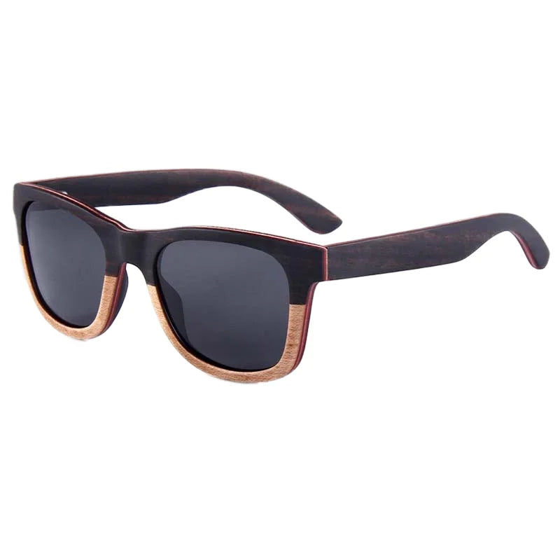 CONCHEN China Manufacturer Fashion Unique Square Sun Glasses Engrave UV400 Cat.3 Handmade Polarized Sunglasses Wood Custom Logo