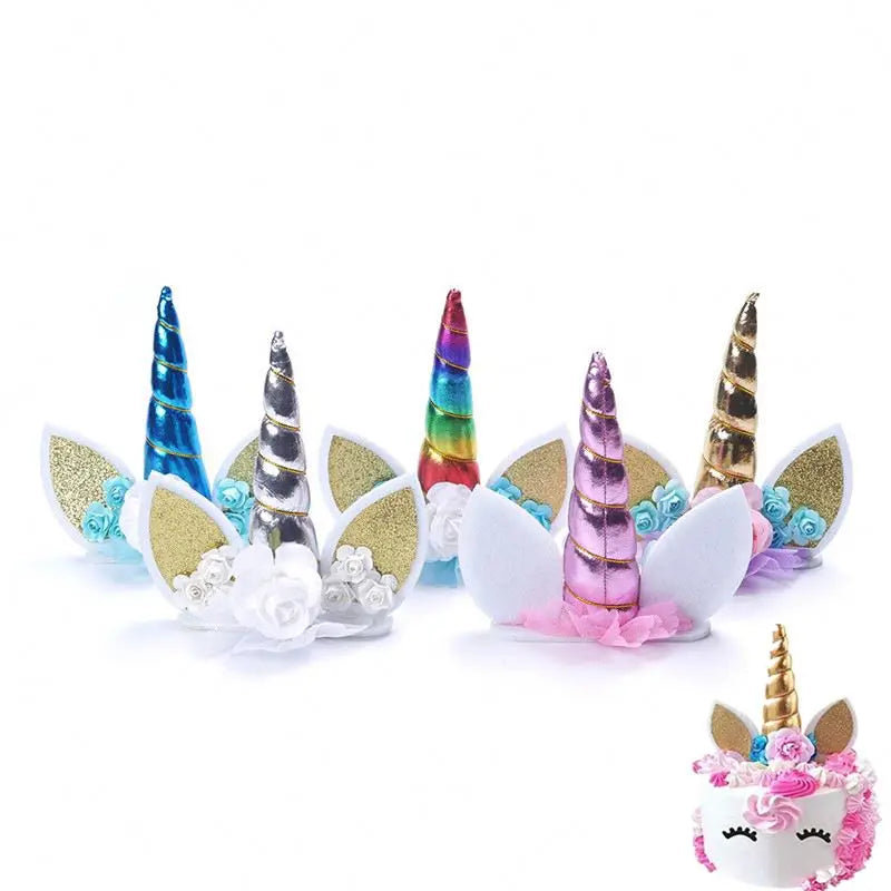Rainbow Unicorn Cake Topper Unicorn Birthday Party Supplies Unicorn Cake Decoration for Girls First Birthday Cake Toppers XQ289