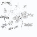 YuenZ Mixed Antique Silver Color Dragonfly Charms Pendants for Necklace DIY Jewelry Making Finding Accessories U029