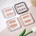 Round Corner Transparent Acrylic Nail Tips Storage Box Flip Nail Packing Case Press on Nails Storage Box