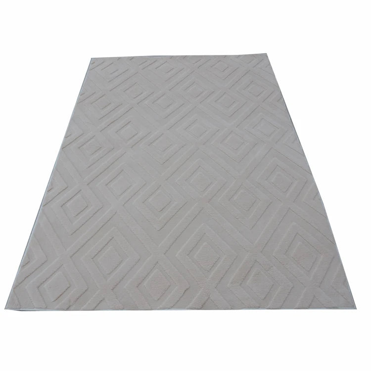 Hot Selling Modern Beige Polyester Center Rugs Jacquard Microfiber Patterned Living Room Rug