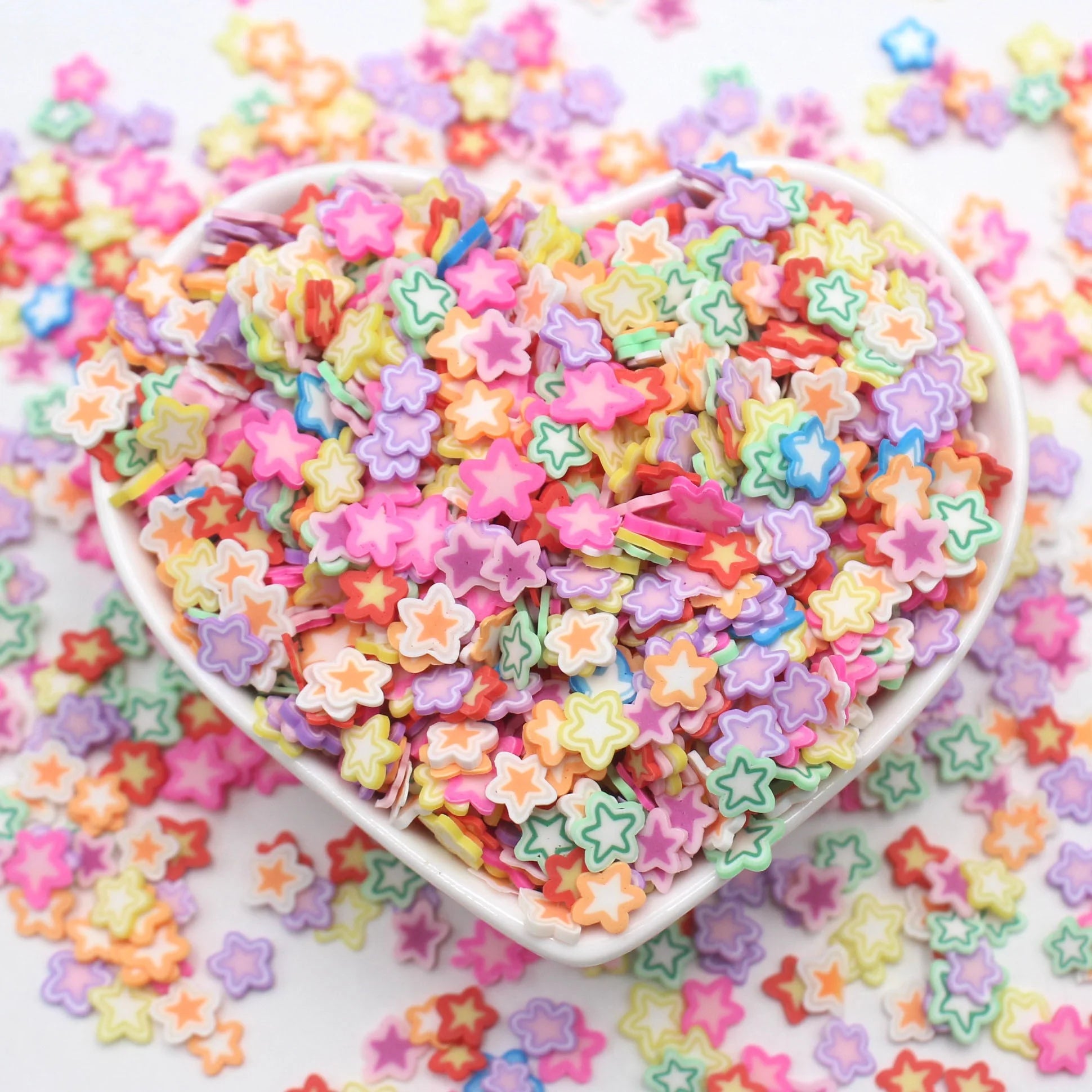 5mm Colorful Stars Polymer Clay Slice Sprinkles 1KG Lot Non-toxic Portable DIY Crafts Figurine Pattern Slime Shaker Collectible