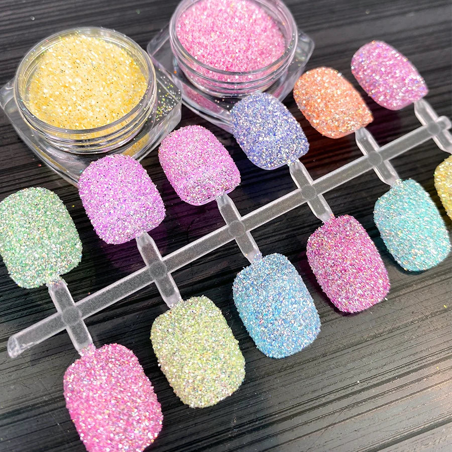 Bulk Pastel Color Sugar Nail Glitters Diamond White Glitters Mermaid Fairy Dust for Tumblers Nail Art Crafts Minimum Order 1kg