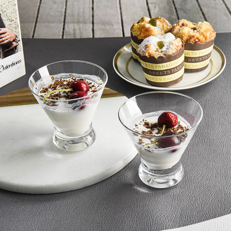 Glass Cup Creative Korean Ins Glass Ice Cream Cup Smoothie Milkshake Ice Cream Cold Drinking Dessert Cups