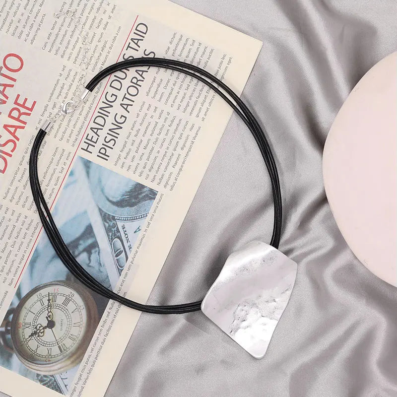 TongLing Trendy Fashion Irregular Silver Plated Necklace Layered Necklace Women Chunky Necklace for Daily Life