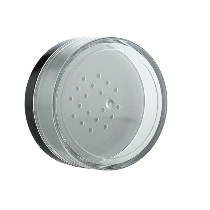 Cosmetic Plastic Loose Powder Container with Screw Top PS Clear Empty Make-up Jars 5g 10g 20g 30g 50g Black Sifter