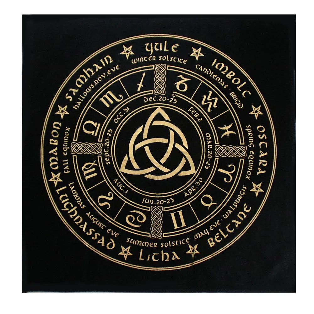 Tarot Cloth Sun Moon Star India Gilding Mat Thickened Flannelette High Quality Selvedge Tarot Tablecloth