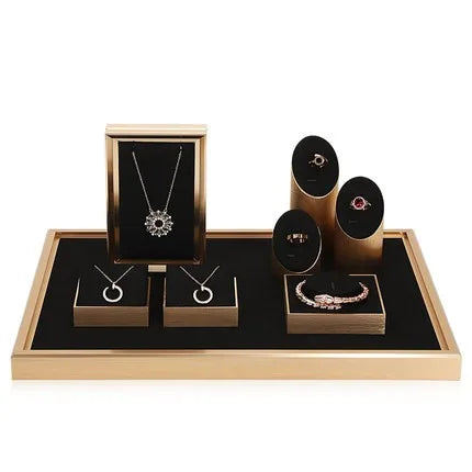 High End Fashion Black Style Fine Jewellery Display Rack Metal Jewelry Showcase Display Stands