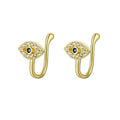 Women Fashion 2022 Non Perforated Jewelry Crystal Zircon Brass Gold Plated Nose Rings Piercing CZ Evil Eyes Nose Rings