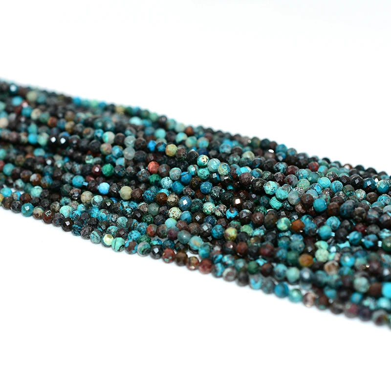 Factory Wholesale Natural 3mm Faceted Chrysocolla Loose Gemstone Beads for DIY Jewelry