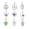 Hot Sales Trendy Evil Eyes Necklace Jewelry Turkish Blue Eye Pendant Necklace Crystal Heart Blue Evil Eyes Necklace for Girls