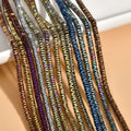 Wavy Rondelle Heishi Black Gold Silver Hematite Stone Beads Rose Gold Plated Hematite Beads for Jewelry Making