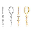 FUAMAY Jewelry Ladies 925 Sterling Silver Drop Earrings Zircon Tassel Earrings