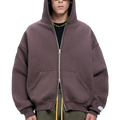 OEM Custom 100% Cotton Zip Hoodie for Men High Quality Boxy Puff Print Blank Zip-up for Winter Season Hooded Collar