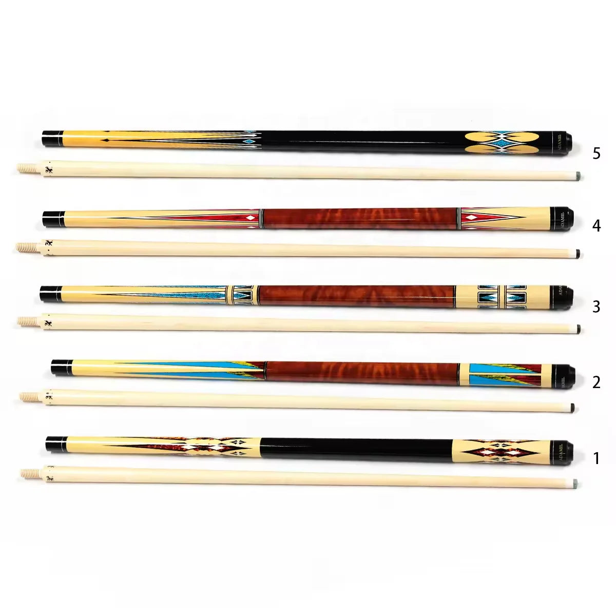 Hot Sell Canadian Maple Wood 1/2 Wood Jointed 57 Inch 11.5mm Tip Billiard Carom Cue Stick MegaBDM