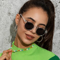 STORY T192 Vintage Rivet Clear Frame Round Sunglasses Women Men 2022 Brand Designer Green Small Cat Eye Sun Glasses Custom Logo
