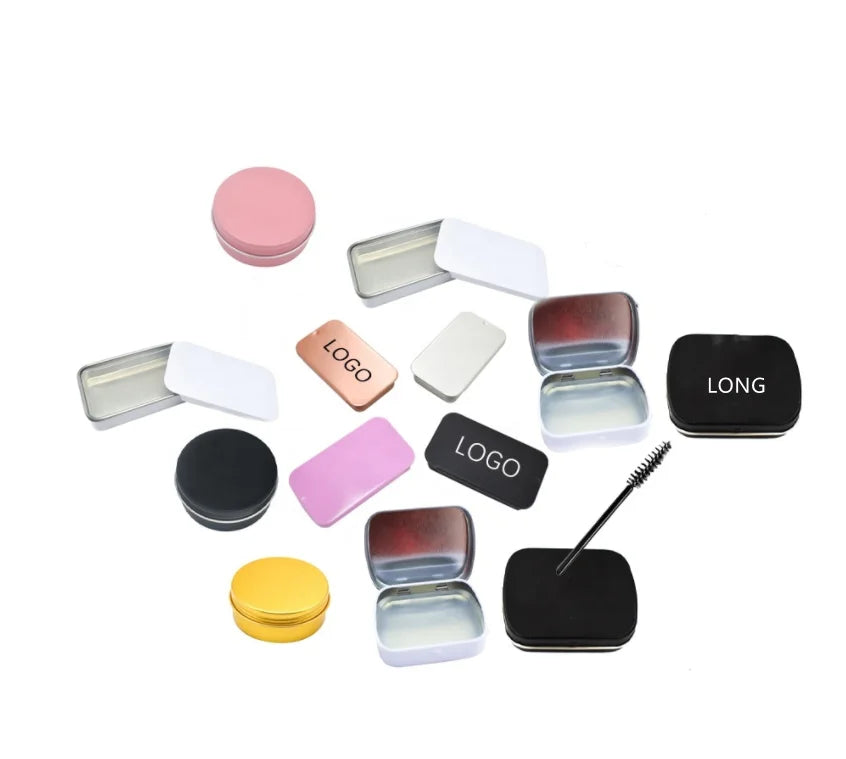 Wholesale Empty Slide Makeup Eyebrow Soap Tin Can Box Small 15ml Brow Wax Travel Soap Tins Lip Balm Brow Tin
