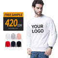 Blank Fashion Streetwear Winter 100% Polyester Anime Print Sweat Suits Custom Crewneck Men White Sweatshirt