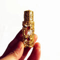 Arabian Metal 3ml Glass Attar Bottles Dubai Arabic Glass Bottle with Glass Applicator/stick for Essential Oil