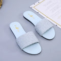 Women's Best Selling Sequins Fashion Trendy Flat Bottom Slippers Outdoor Walking One Stirrup Ladies Slippers Beach Soft Shoes