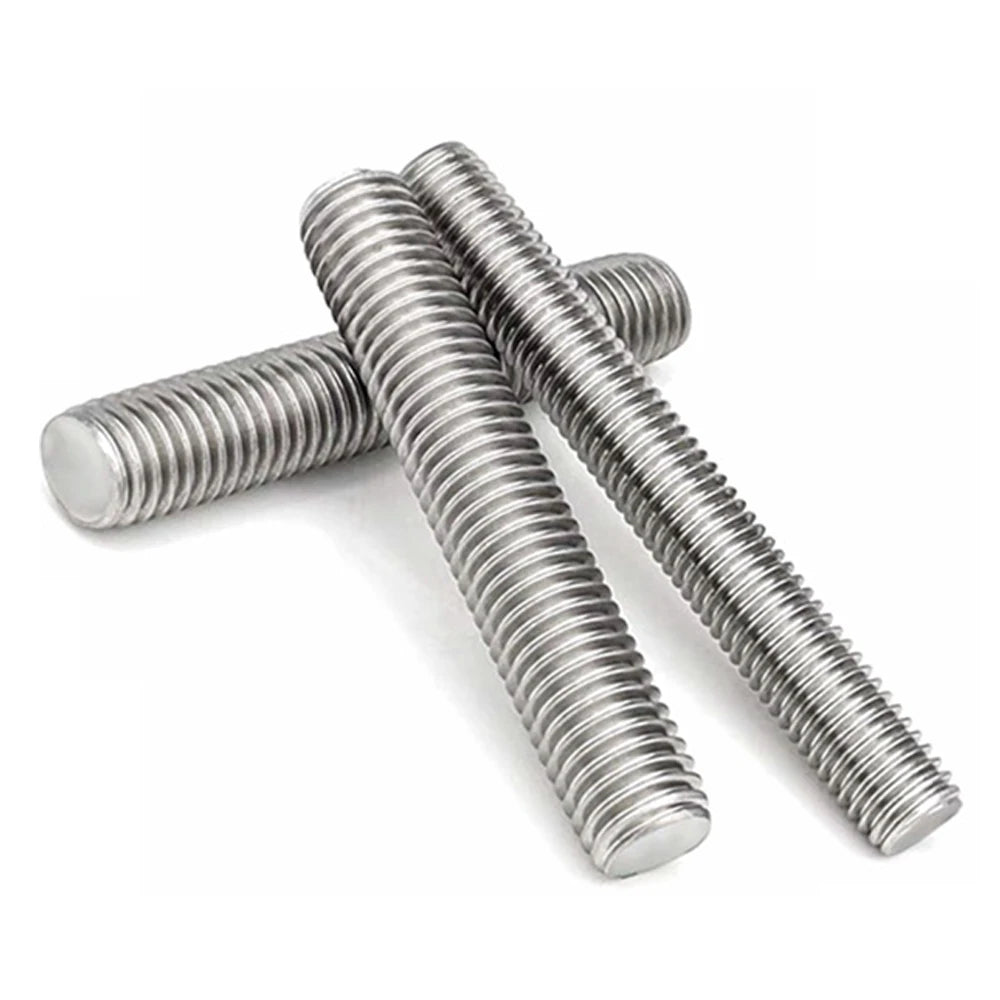 304 Stainless Steel 18-8 M3-M42 Fully Threaded Rod Right Hand Threads Long Threaded Screw Zinc/Black Finish High-Strength ISO