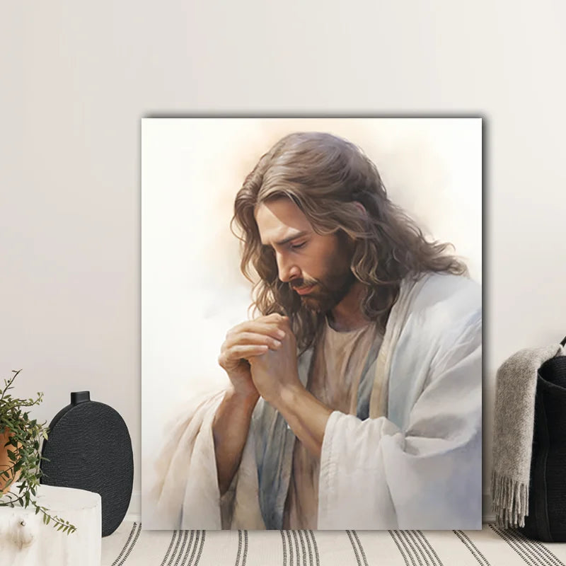 Wholesale Jesus Praying to the Father Peace Be Still Jesus Wall Art Canvas Wall Art Bible Art for Church Decor Home Decor