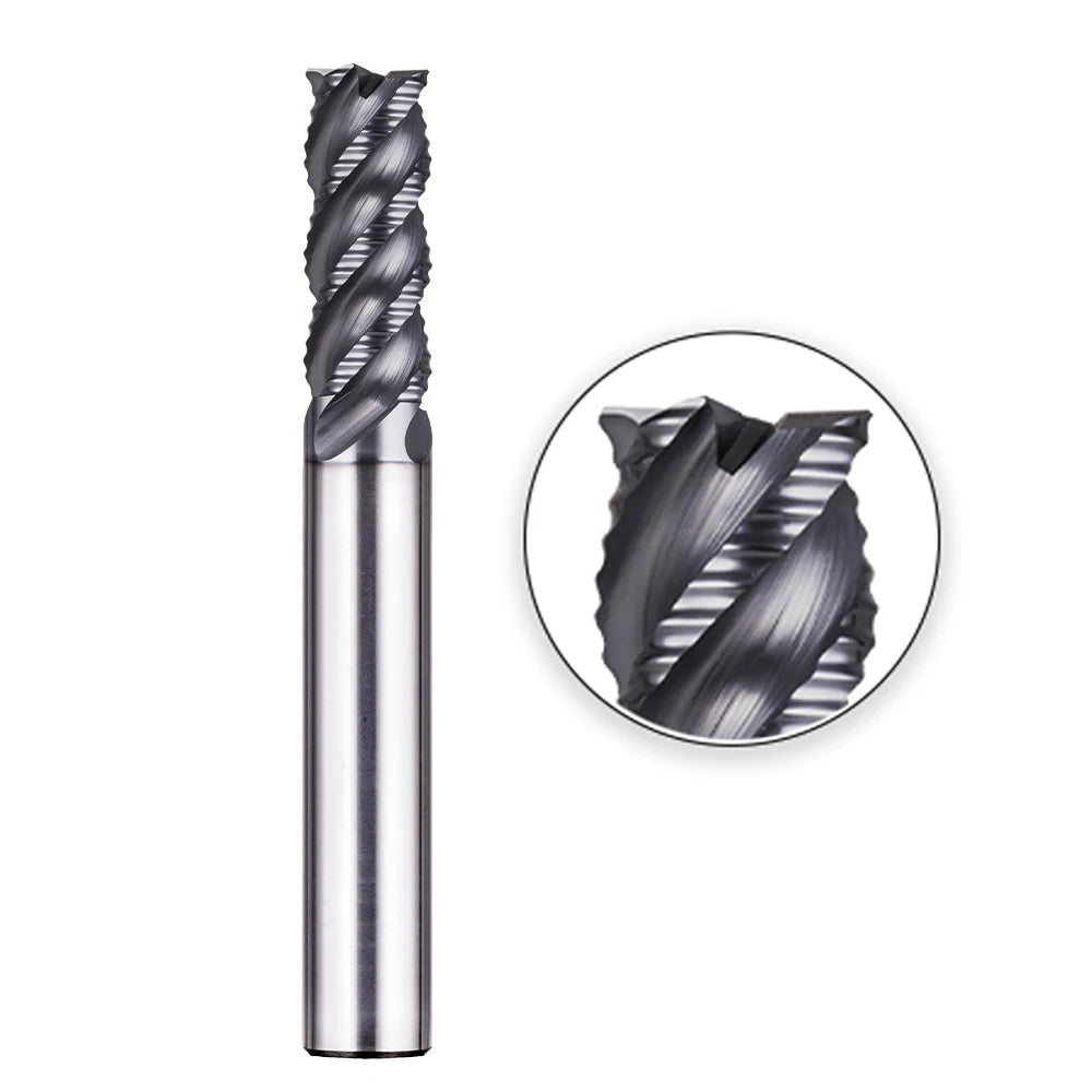 4 Flutes Square End Mill Carbide Milling Cutter OEM/ODM 45 Helix Angle AlCrSiN Coated Sharp Edge for Roughing Good Chip Breaking