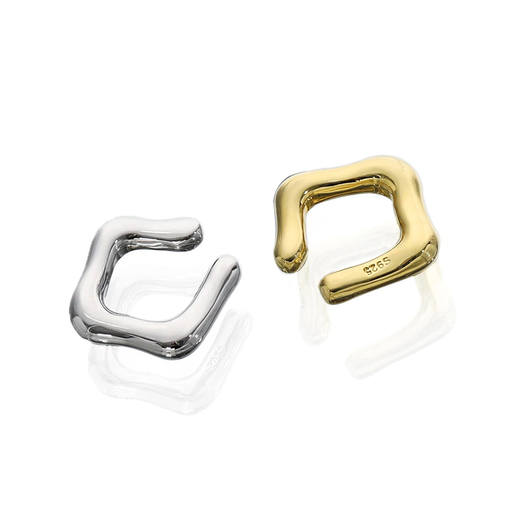 WMET472 Sterling Silver Ear Cuff Cartilage Silver Ear Wrap Simple Ear Cuff Non Pierce