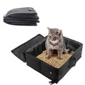 Portable Travel-Friendly Cat Litter Box with Waterproof Foldable Design Easy Clean Feature & Storage Bag Pet Cleaning Supplies