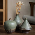 Ceramic Modern Farmhouse Rustic Mini Vase Bronze Glaze Handmade Eco-Friendly Hotel Village Decoration Japanese Antique Vase