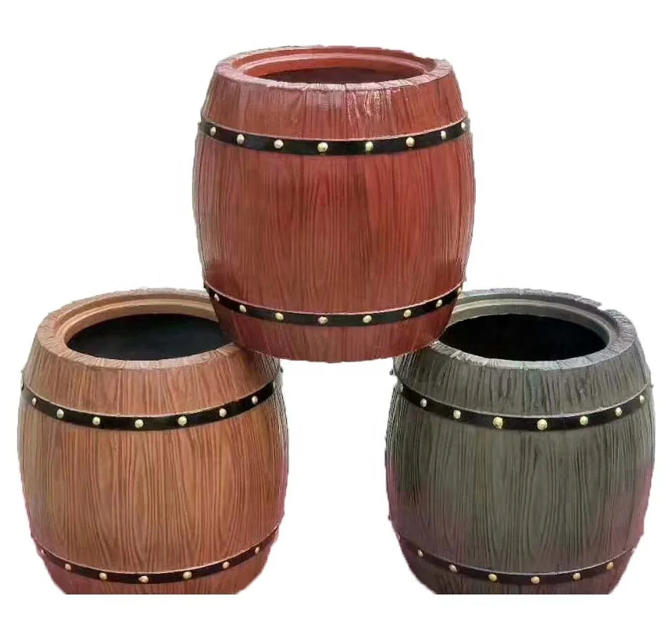 Barrel Shape Concrete Planter Flower Pot  Plastic Molds