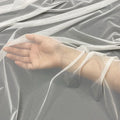 High Quality 63" White Dyed Soft Tulle Fabric Girls Skin-Friendly Antimicrobial 100% Nylon Lightweight Mesh for Dresses Wedding