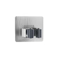 Home IT Wet Wall Mount Mop and Broom Holder With Drill-Free Handle Stainless Steel Stick Flip Mop Holder for Bathroom Storage