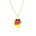 Ethnic Jewelry Oil Dropping Deutschland Germany Map Necklace for Man