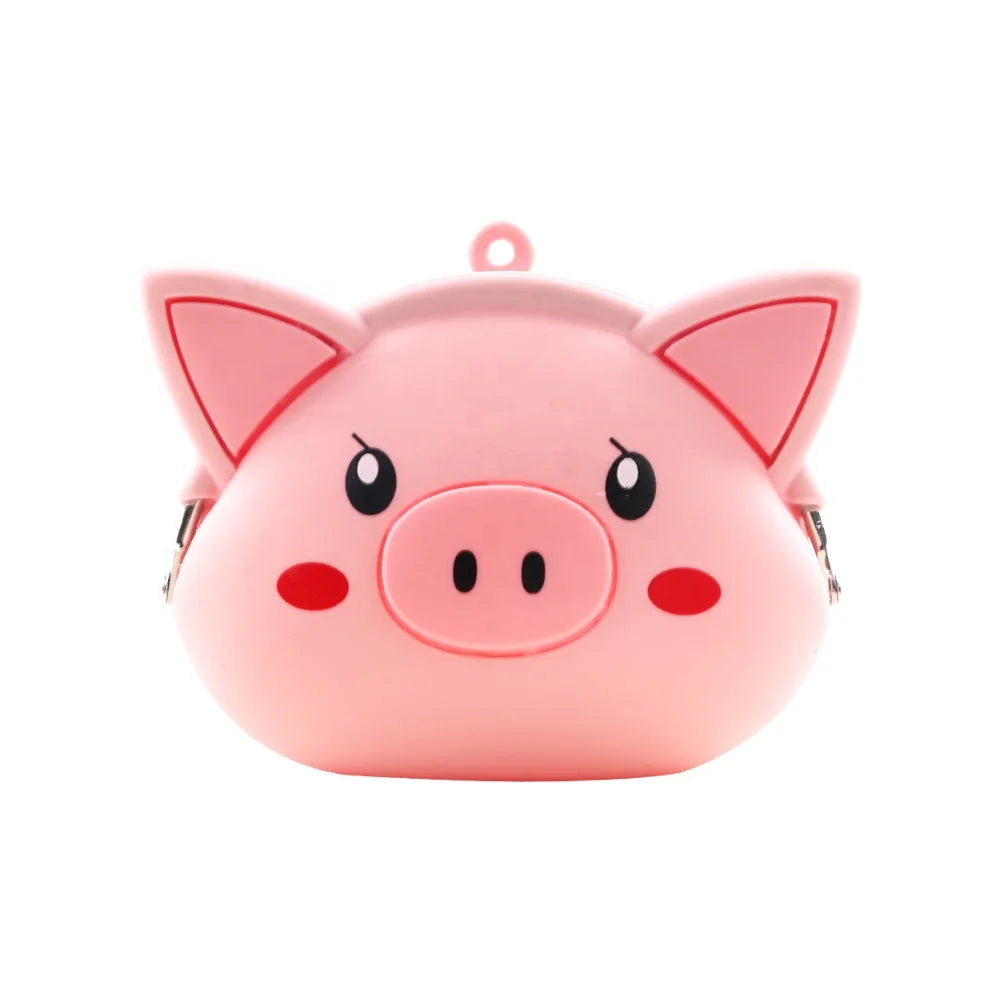 Waterproof Flexible Multifunction Cute Cartoon Animal Soft Silicone Metal Wallet Pouch Coin Purse for Tools & Bag