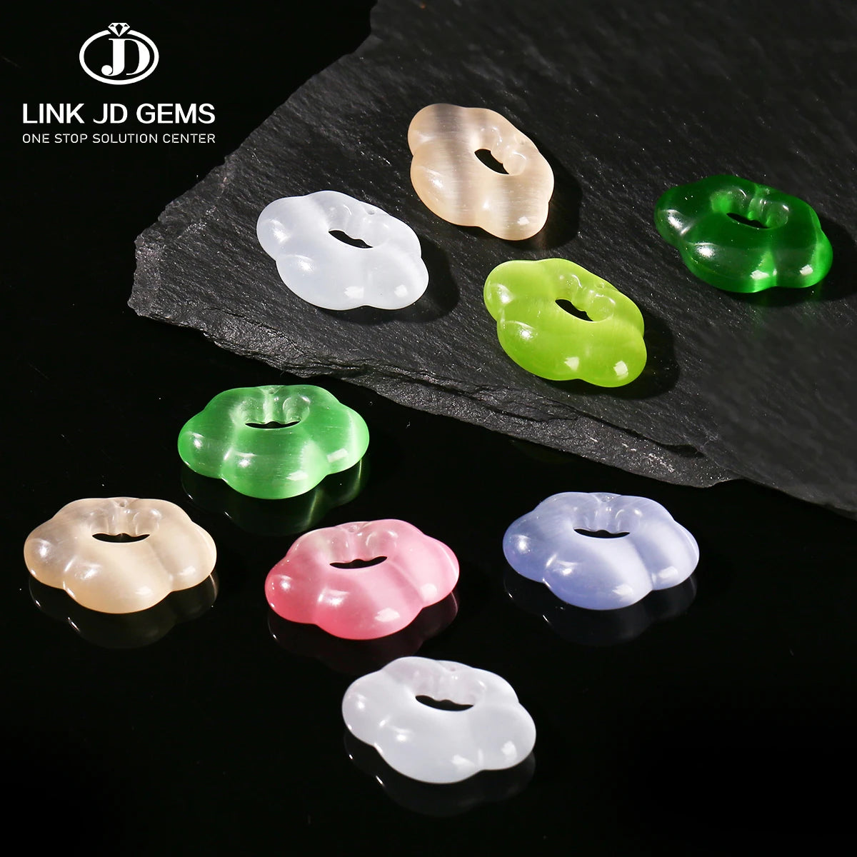 JD GEMS Various Colors Cat Eye Ruyi Lock for Jewelry Making Fashion Jewelry Charm Beads Accessorles for Jewelry DIY