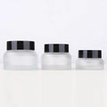 15g 30g 50g 100g Frosted Matte Cosmetic Packaging Facial Care Slanted Shoulder Shaped Glass Cream Jar with Black Lid