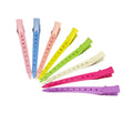 9cm Colorful Single Prong Metal Alligator Hair Clips with 8 Holes Salon Long Hairpins for Women Section Hairs