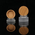 Eco-Friendly Bamboo Lid Glass Cosmetic Jars 50ml Round Shape for Skin Care Cream Lotion & Eye Cream Storage